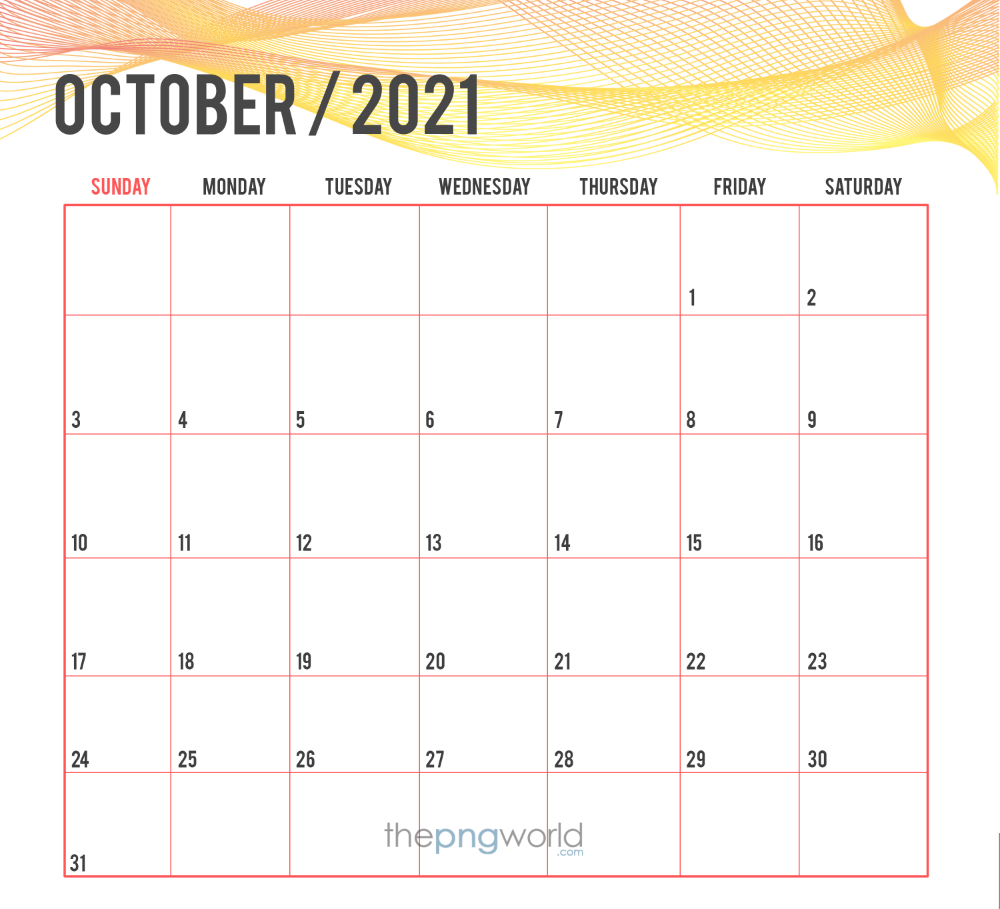 October Month Planner 2021 october,planner,month,2021,a4,corporate,hr,to do,calendar,design,geometric,grid,business,waves,daily,datebook,date
